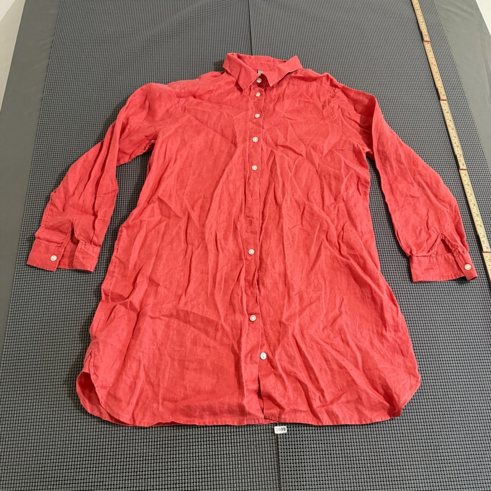 J.Jill Womens Coral Long Sleeve Button Front Tunic Size Small Petite